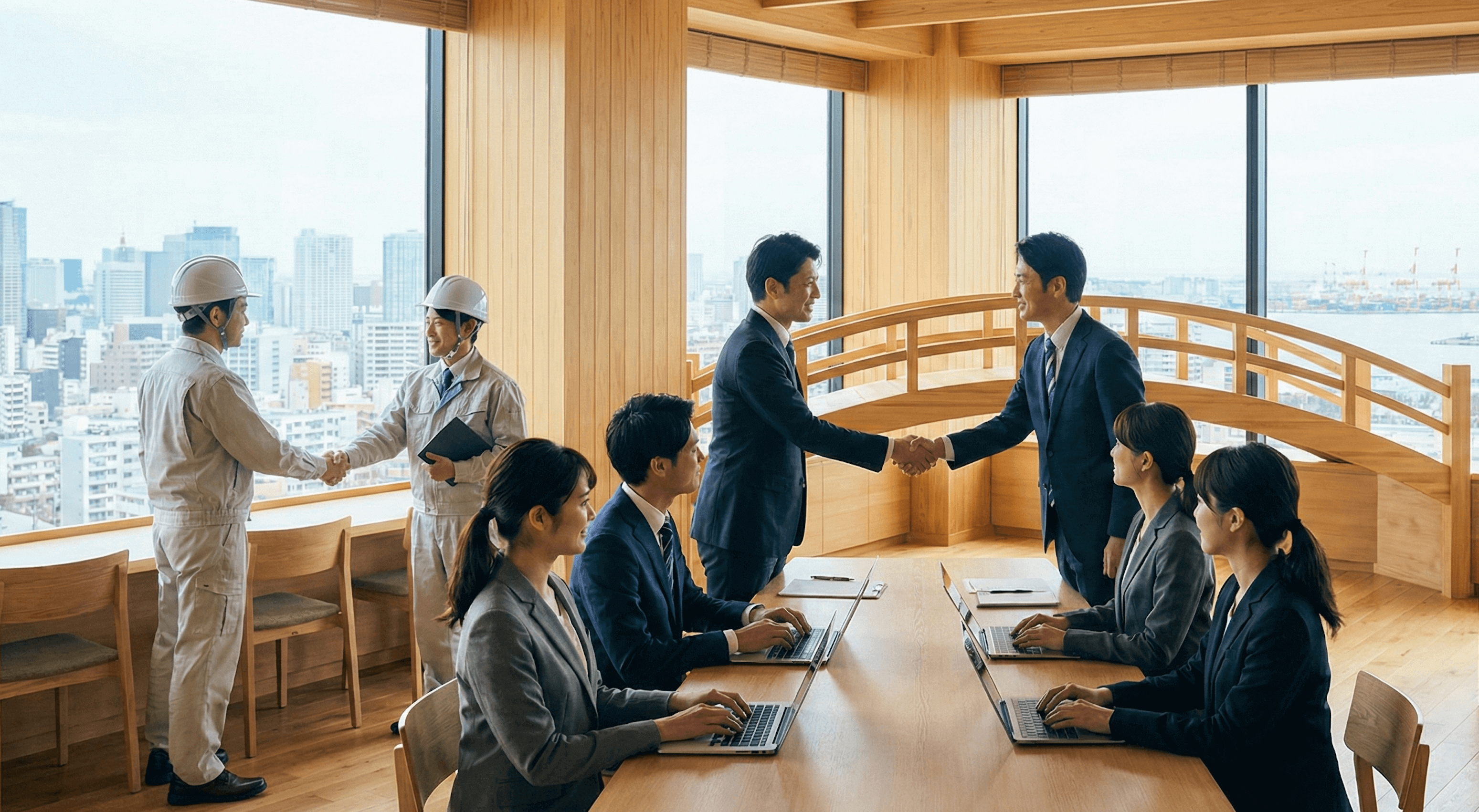KAKEHASHI - Diverse team shaking hands, Japan recruitment agency